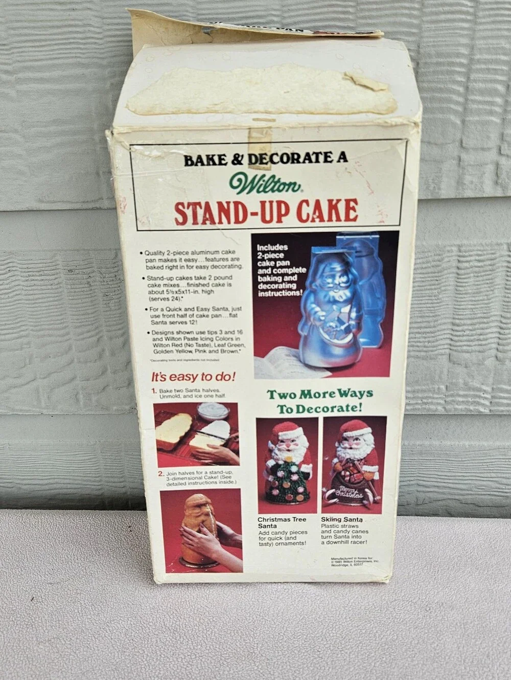 VTG Wilton Santa Claus Stand-Up Cake Pan Instructions Aluminum 11